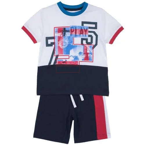 Комплект футболка и шорты Chicco, размер 104, цвет тёмно-синий