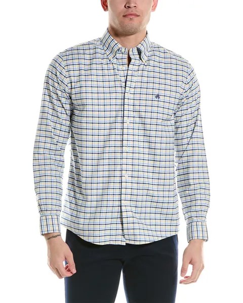 Рубашка из обычной ткани в клетку Brooks Brothers в клетку, желтый