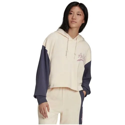 Худи adidas Modern B-Ball Crop Hoodie W, размер 36, , бежевый