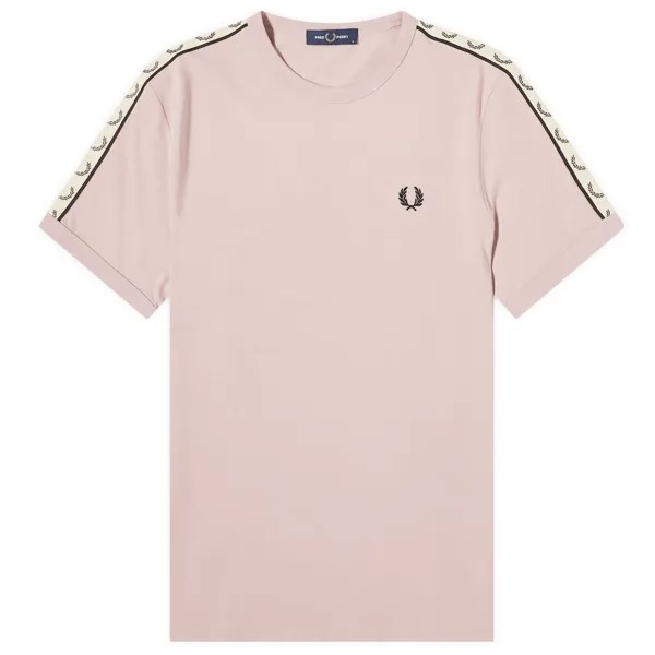Футболка Fred Perry Contrast Tape Ringer T-Shirt, цвет Dusty Rose Pink & Black
