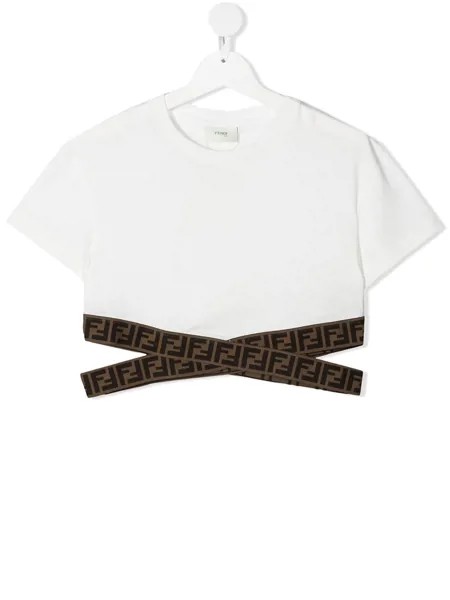 Fendi Kids укороченный топ с логотипом