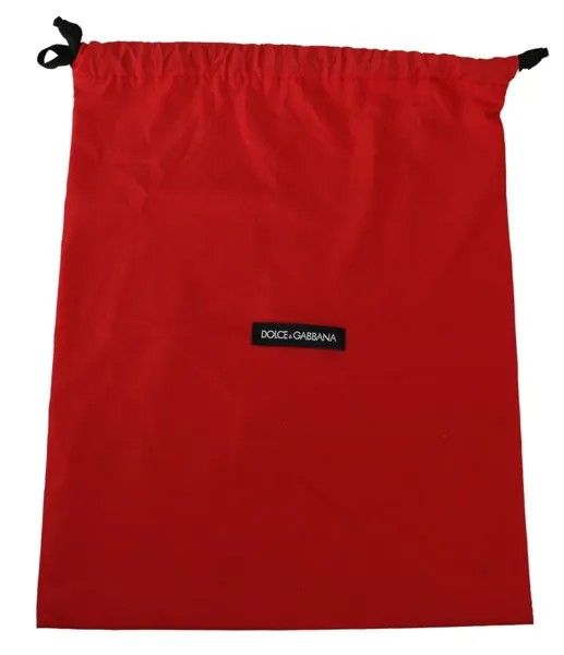 DOLCE - GABBANA Сумка-пылесборник Красная однотонная сумка для обуви с логотипом DG на шнурке 38x29см