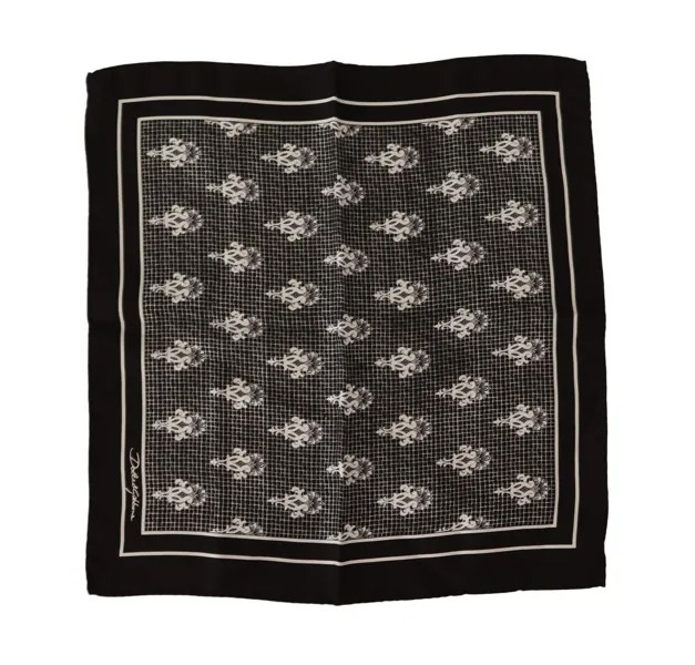 DOLCE - GABBANA Шарф Черный квадратный мужской носовой платок с рисунком 32смx32см Рекомендуемая розничная цена 200 долларов США