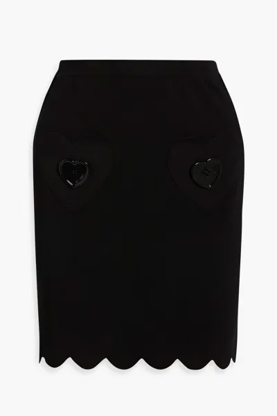 Мини-юбка из эластичного джерси с зубцами Moschino, черный