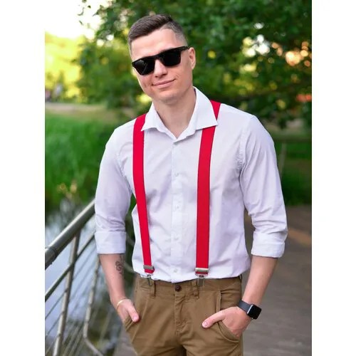 Подтяжки Stilmark, текстиль, для мужчин, красный