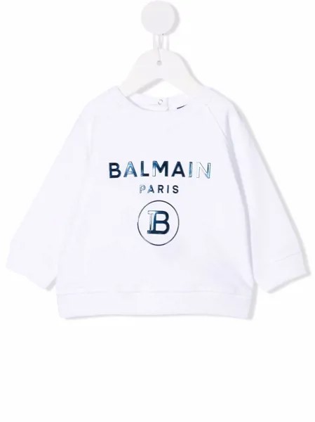 Balmain Kids толстовка с тисненым логотипом