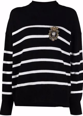 Ermanno Ermanno logo-patch striped jumper