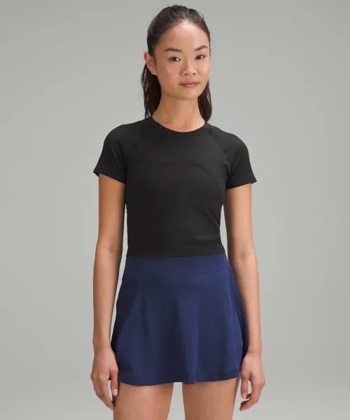 Укороченная рубашка с короткими рукавами Swiftly Tech 2.0 Lululemon, черный