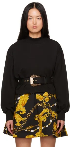 Черный свитшот с поясом Versace Jeans Couture
