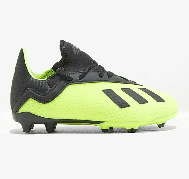 Adidas X 18.3 Firm Ground Boots Solar Yellow Youth Boys FG Футбольные бутсы DB2418
