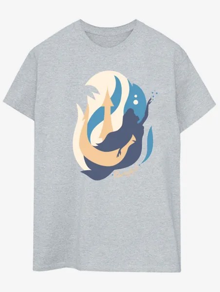 Серая футболка для взрослых NW2 Disney The Little Mermaid Silhouettes George., серый
