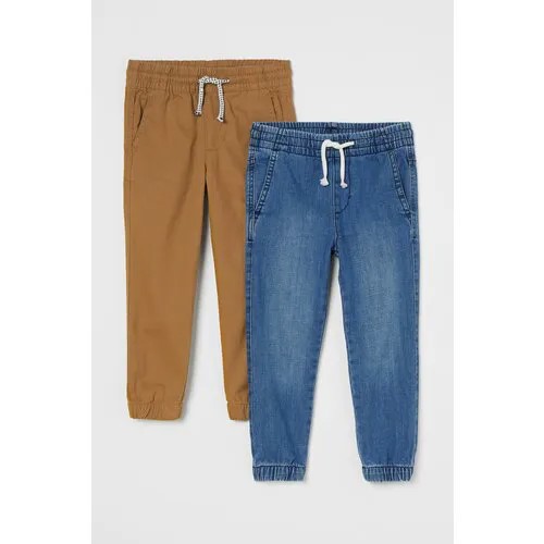 Джинсы  H&M, размер 110, синий, коричневый