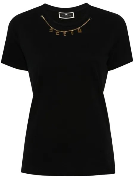 Elisabetta Franchi футболка с логотипом, черный