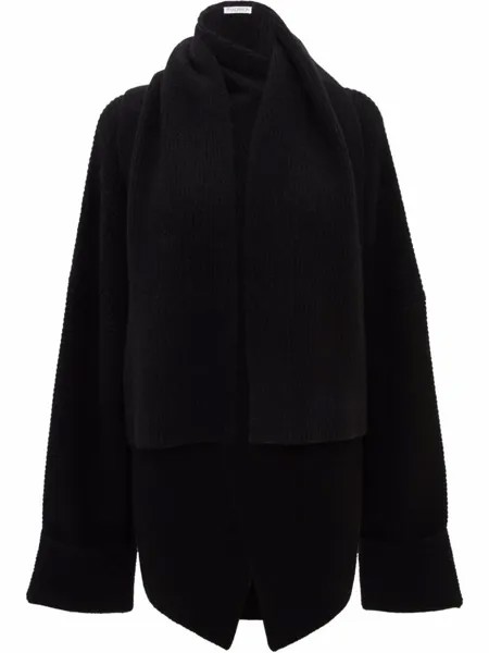 Кардиган оверсайз с драпировкой JW Anderson, черный