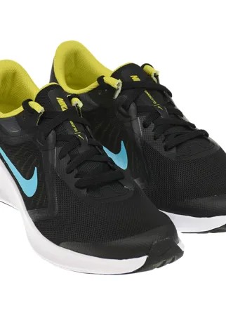 Черные кроссовки Downshifter 10 с голубым лого Nike детские