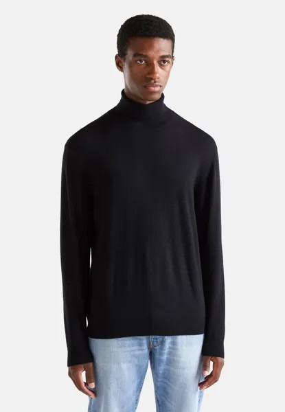 Вязаный свитер TURTLENECK IN PURE United Colors of Benetton, цвет black