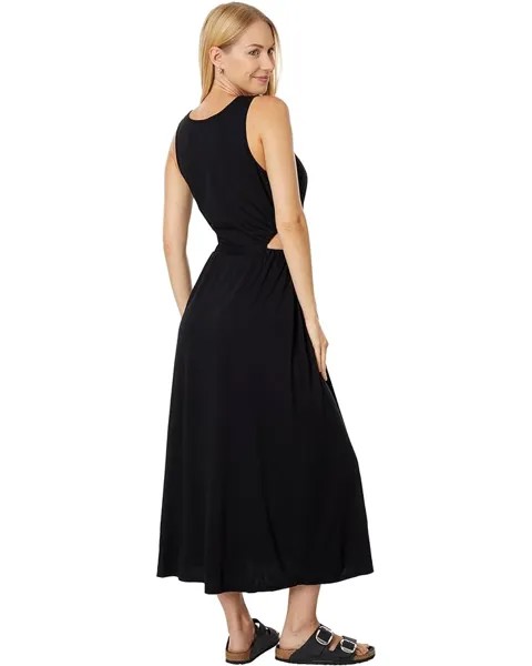 Платье Michael Stars Camille Crew Neck Cutout Maxi Dress, черный
