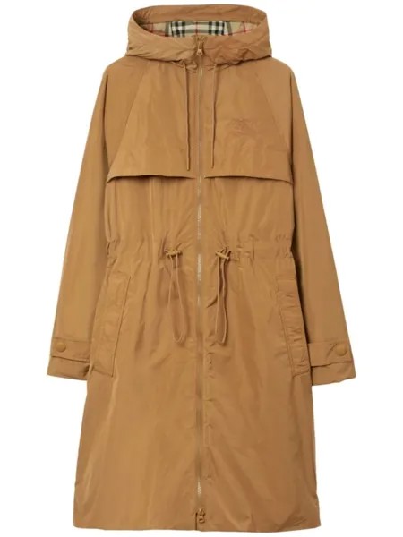 Burberry парка EKD на молнии с капюшоном, нейтральный цвет