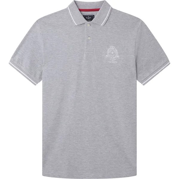 Поло с коротким рукавом Hackett Heritage Logo, серый