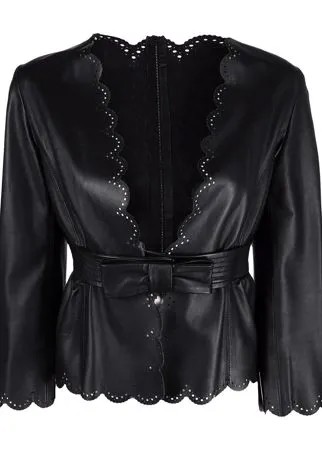 Valentino Pre-Owned куртка с фестонами и поясом