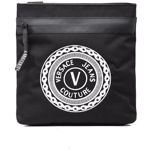 Сумка планшет из текстиля с вышитым логотипом Versace Jeans