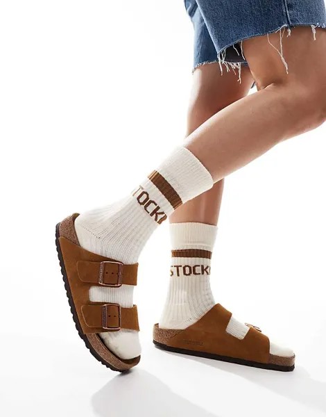 Birkenstock Unisex – Arizona – Коричнево-серые замшевые босоножки