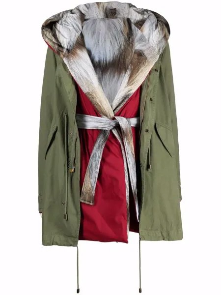 Mr & Mrs Italy fur-print reversible parka coat