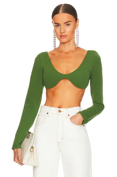 Топ Atoir x Lara Worthington Long Sleeve Crop, цвет Moss Green