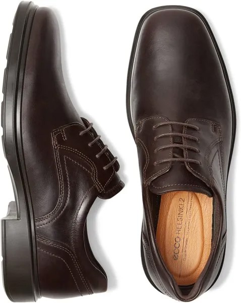 Оксфорды Helsinki 2.0 Plain Toe Tie ECCO, цвет Mocha