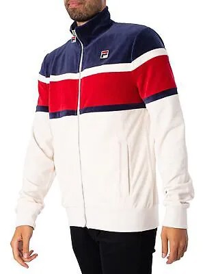 Мужская велюровая спортивная куртка Fila Decker Color Block, синяя