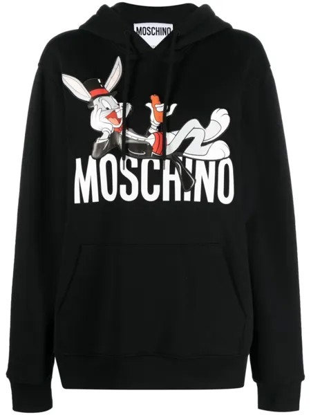 Moschino худи с принтом Bugs Bunny, черный