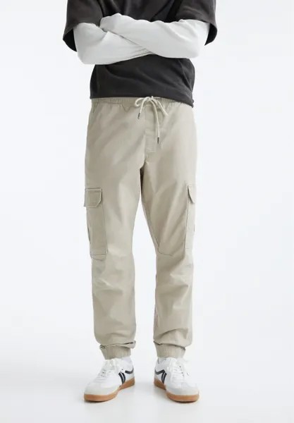 Брюки-карго Basic Joggers PULL&BEAR, цвет sand