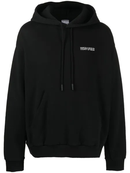 Marcelo Burlon County of Milan Tempera Cross Over print hoodie, черный