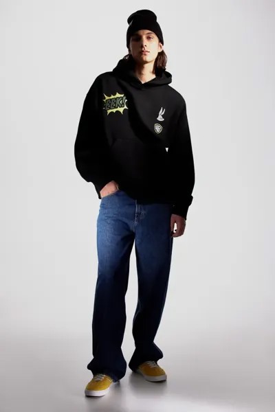 Толстовка оверсайз с капюшоном H&M, черный