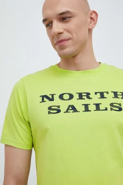 Хлопковая футболка North Sails, зеленый