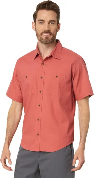 Лагерная рубашка с короткими рукавами и традиционным кроем, промытая озером L.L.Bean, цвет Mineral Red