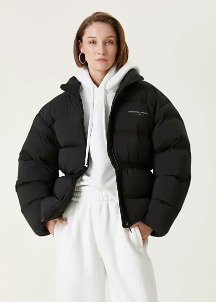 Пальто с логотипом Alexander Wang, черный