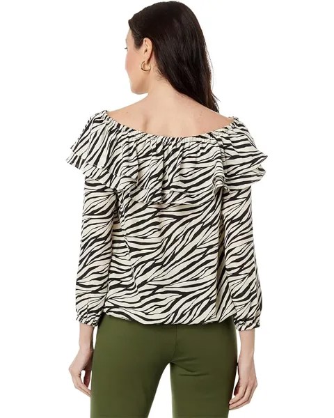 Топ Michael Kors Tiger Ruffle Top, цвет Bone