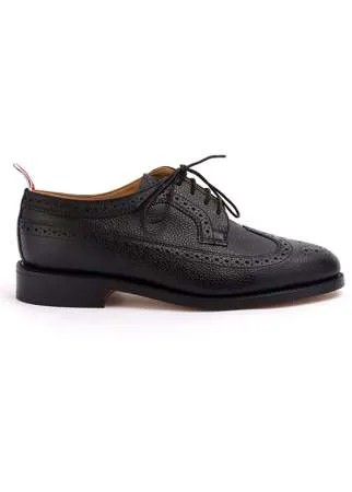 Thom Browne броги с зернистой фактурой 'Wingtip Flat'