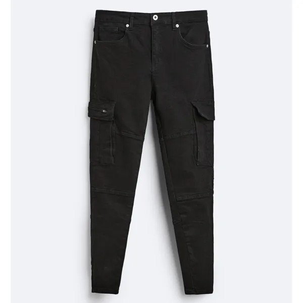 Джинсы Zara Zipped Cargo, черный