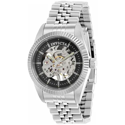 Наручные часы INVICTA Наручные часы Invicta IN36447 женские, механические, подсветка стрелок, скелетон, серебряный
