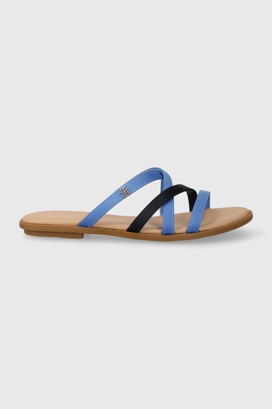 Шлепанцы TH STRAP FLAT SATIN SANDAL Tommy Hilfiger, синий