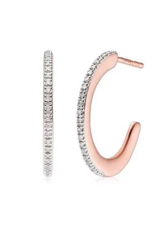 Monica Vinader RP Fiji skinny diamond hoop earrings