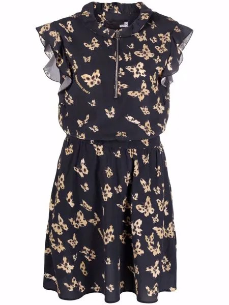 Love Moschino платье мини с принтом и оборками
