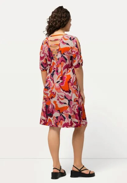 Повседневное платье FLORAL COLD SHOULDER Ulla Popken, оранжевый