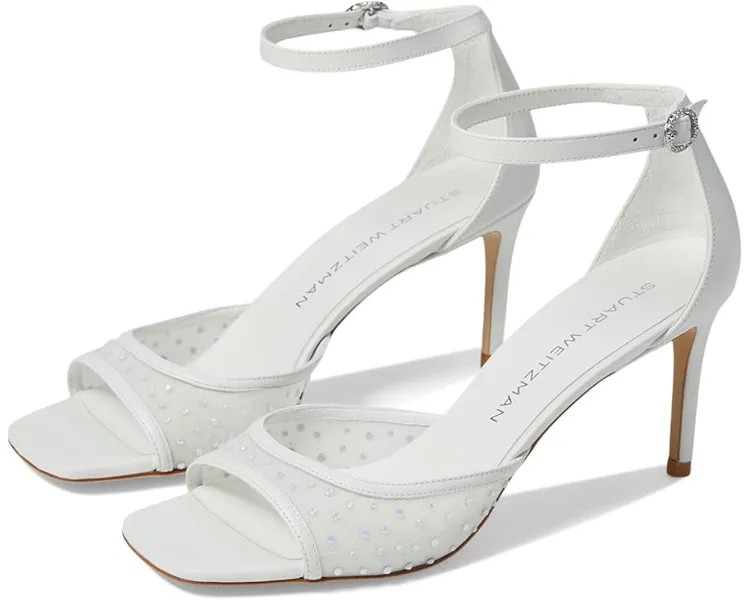 Туфли Stuart Weitzman Nudistia 75 Sandal, цвет White/Frosted White/Cream