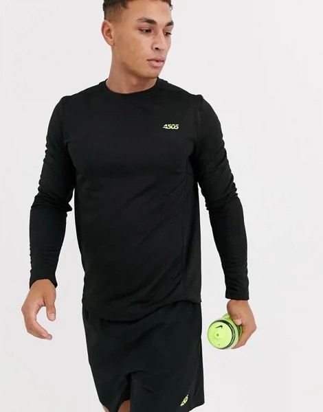 Черный спортивный лонгслив ASOS 4505 icon-Черный цвет