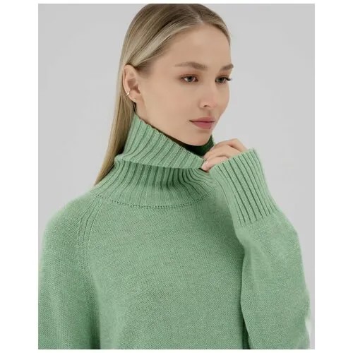 Свитер Cashenelle, кашемир, длинный рукав, свободный силуэт, размер onesize, зеленый