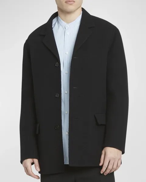 Мужская шерстяная куртка в стиле деконструированный дизайн Jil Sander, цвет Black