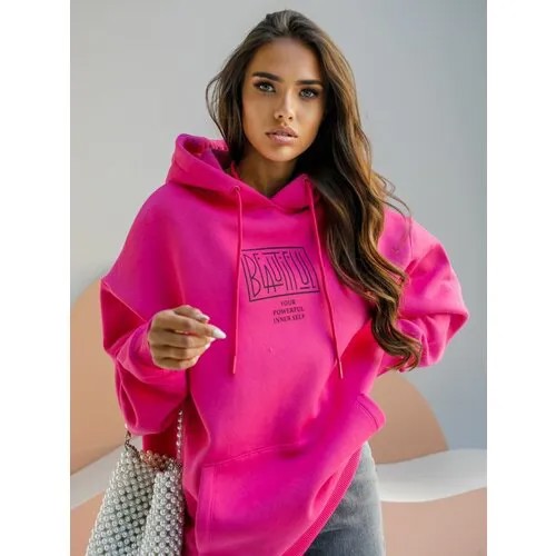 Худи Little Secret, оверсайз, удлиненное, размер ONE SIZE, розовый